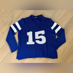 Wooden Ships Highline Blue and Pure White Snow Number 15 Sweater S/M